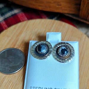 White Buffalo Earrings Studs .925 Sterling Silver